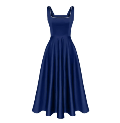 Robe Américaine Année 50 Bleu - Louise Vintage