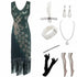 Robe Année 20 Femme Vert (Avec Accessoires) - Louise Vintage