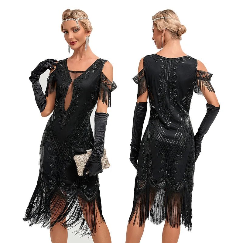 Robe Année 20 Prohibition Edition Black (Avec Accessoires) - Louise Vintage