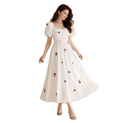 Robe Année 40 50 Beige - Louise Vintage