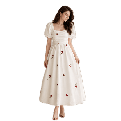 Robe Année 40 50 Beige - Louise Vintage
