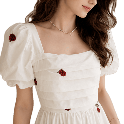 Robe Année 40 50 Beige - Louise Vintage