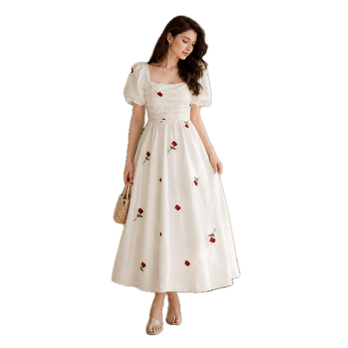 Robe Année 40 50 Beige - Louise Vintage