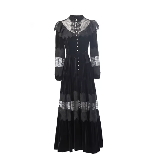 Robe Année 40 Hiver Noir - Louise Vintage