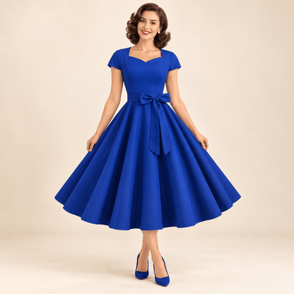 Robe Année 50 Bleu - Louise Vintage