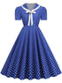 Robe Année 50 Bleu Marine - Louise Vintage