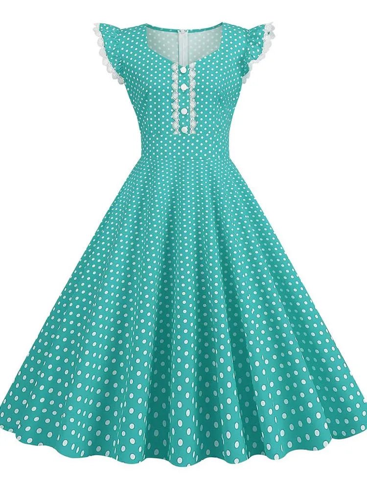 Robe Année 50 Bleu Pastel - Louise Vintage