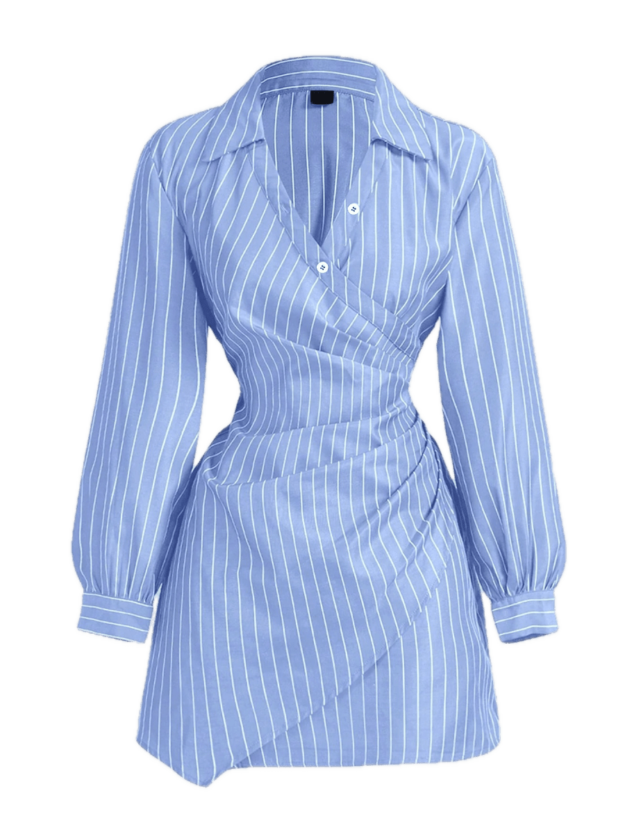 Robe Année 50 Cache Coeur Bleu - Louise Vintage