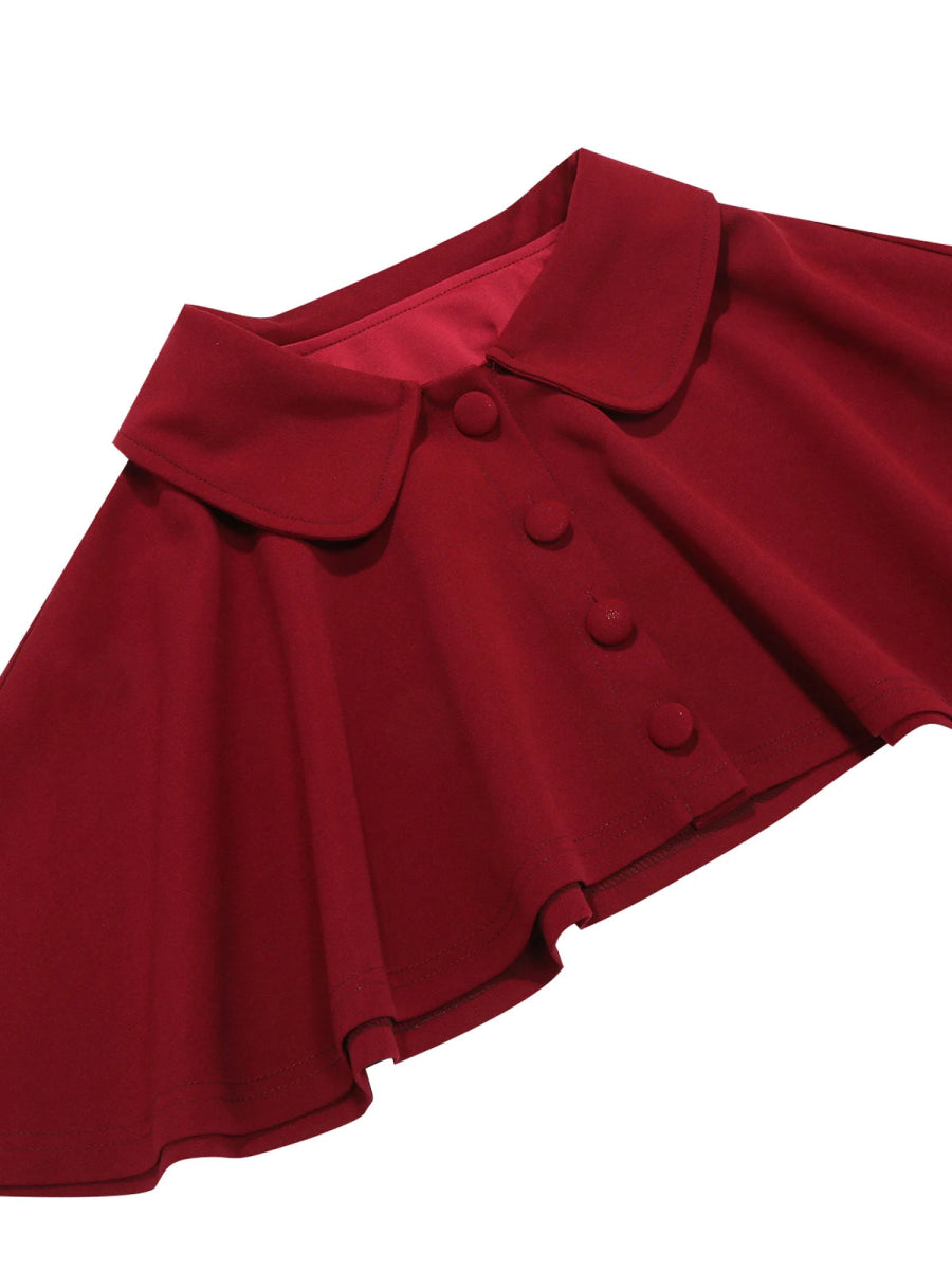 Robe Année 50 Cache Coeur Bordeaux - Louise Vintage