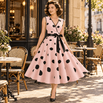 Robe Année 50 Col en V - Louise Vintage