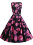 Robe Année 50 Fleur Pois Bleu - Louise Vintage