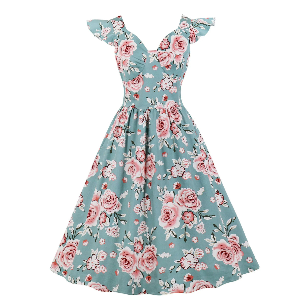 Fancy 50 Robe Robe Année 50 Fleurie - Louise Vintage