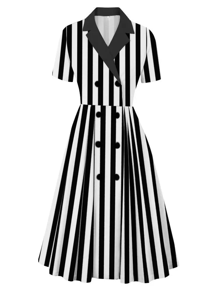 Robe Année 50 Noir et Blanc - Louise Vintage