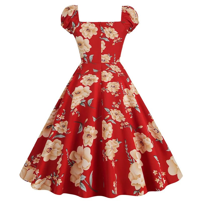 Robe Année 50 pas Cher Rose Rouge - Louise Vintage