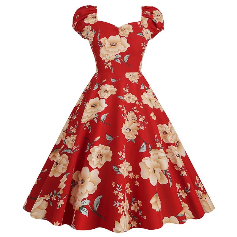 Robe Année 50 pas Cher Rose Rouge - Louise Vintage