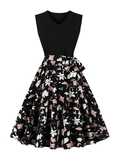 Robe Année 50 Pin Up pas Cher Pois Fleurs - Louise Vintage