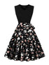 Robe Année 50 Pin Up pas Cher Pois Fleurs - Louise Vintage