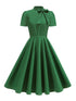 Robe Année 50 Pin Up pas Cher Unie Verte - Louise Vintage