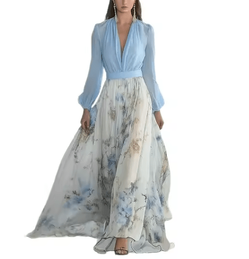 Robe Année 60 70 à Fleurs Manches Longue - Louise Vintage