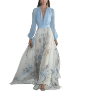Robe Année 60 70 à Fleurs Manches Longue