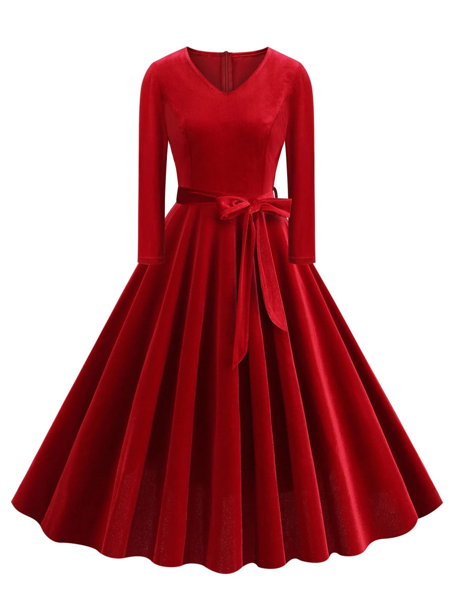 Robe Année 60 70 Bordeaux - Louise Vintage