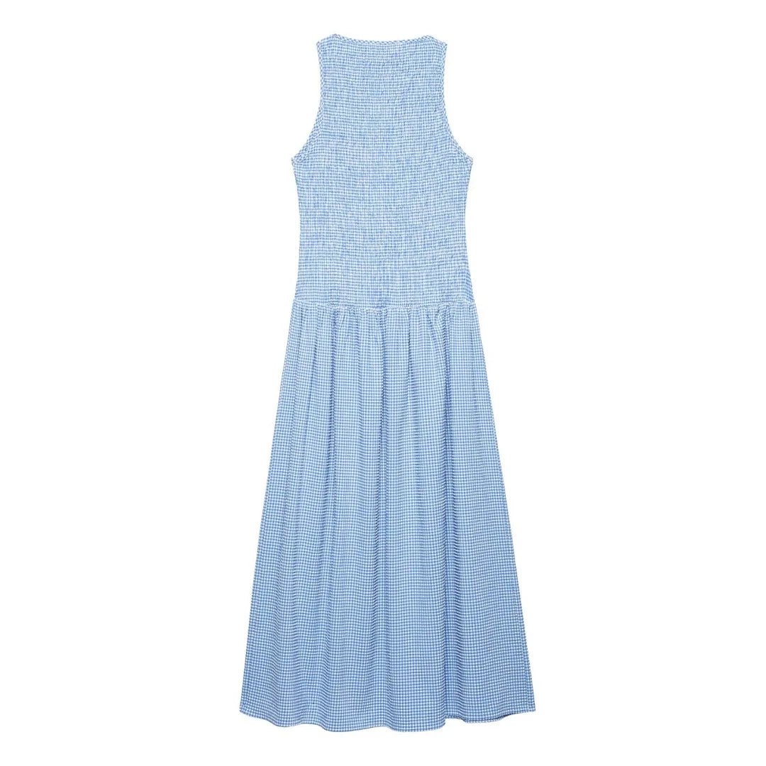 Robe Année 70 Chic Bleue - Louise Vintage