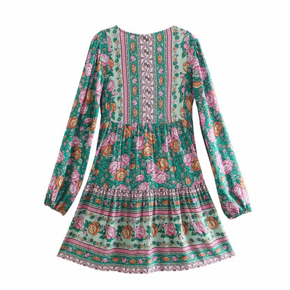 Robe Année 70 Chic Grosses Fleurs - Louise Vintage