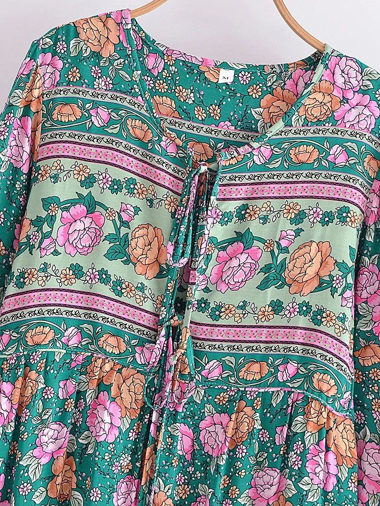 Robe Année 70 Chic Grosses Fleurs - Louise Vintage