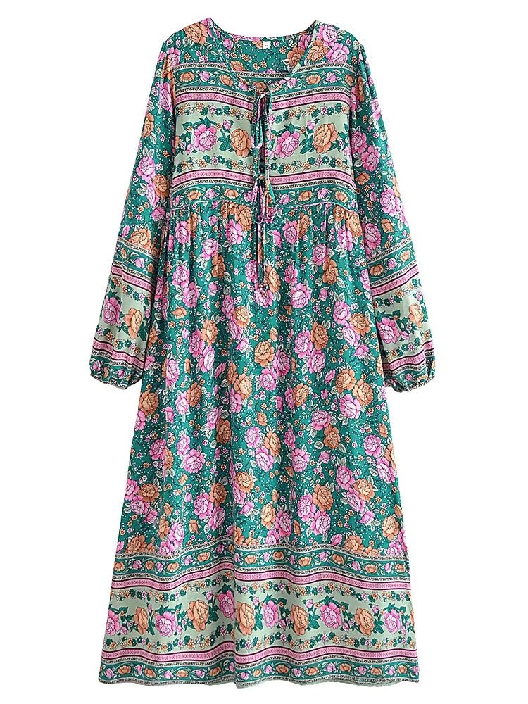 Robe Année 70 Chic Grosses Fleurs - Louise Vintage
