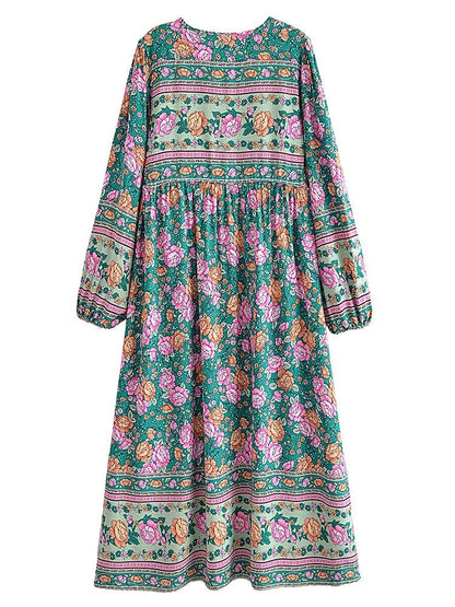 Robe Année 70 Chic Grosses Fleurs - Louise Vintage