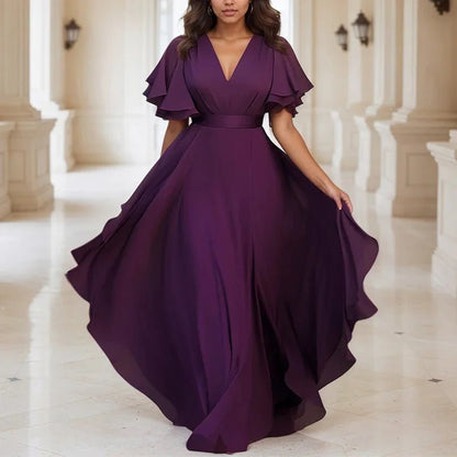 Robe Année 70 Grande Taille Violet - Louise Vintage