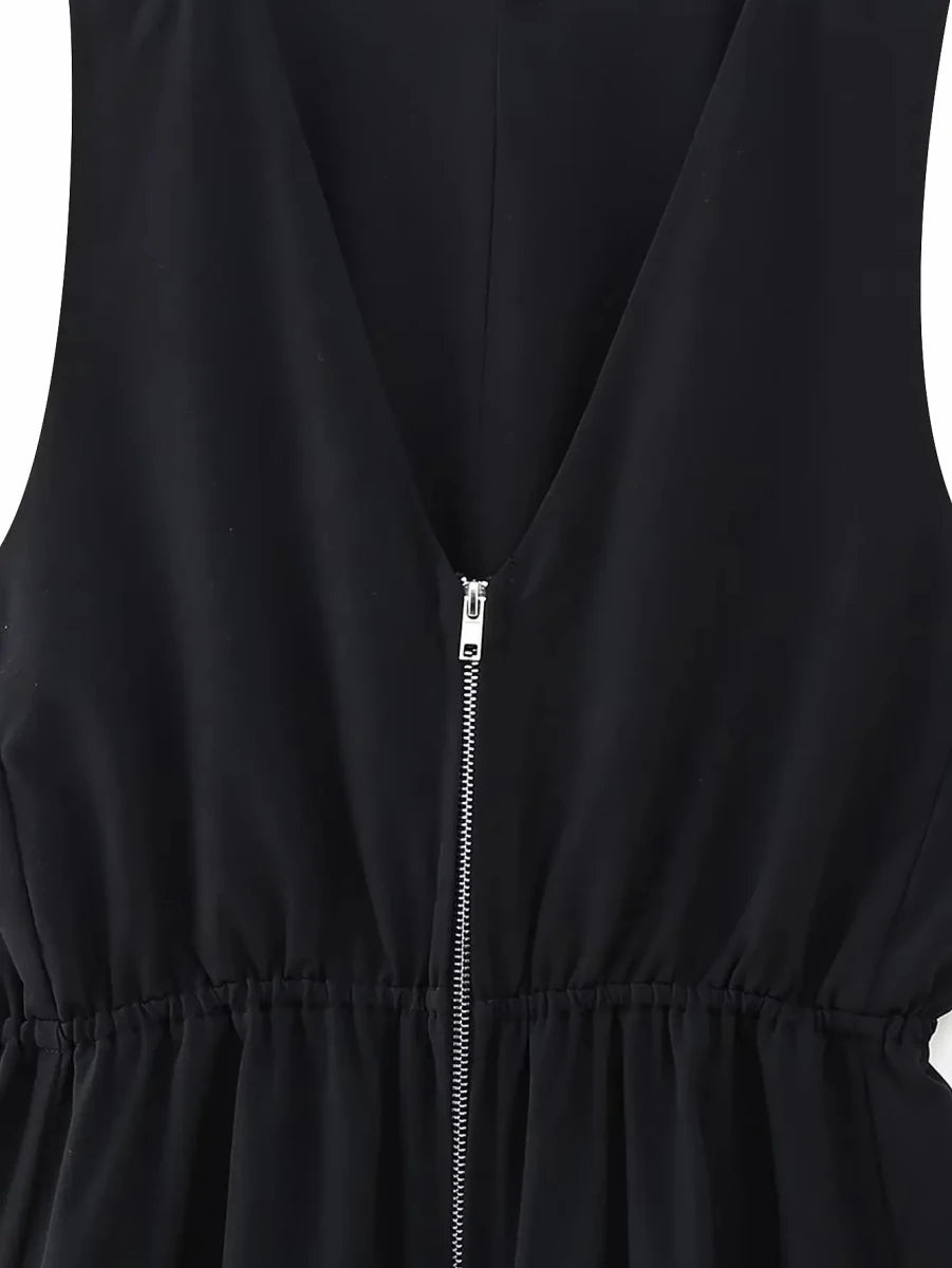 Robe Année 70 Hippie Noire - Louise Vintage