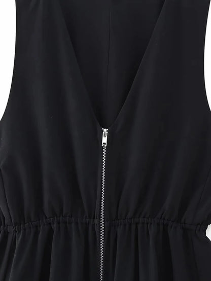 Robe Année 70 Hippie Noire - Louise Vintage