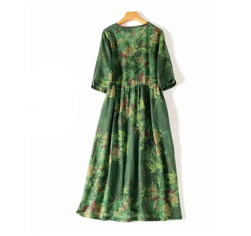 Robe Année 70 Vintage Fleurs - Louise Vintage