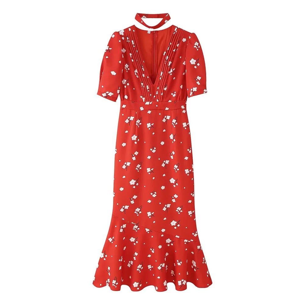 Robe Année 70 Vintage Rouge - Louise Vintage