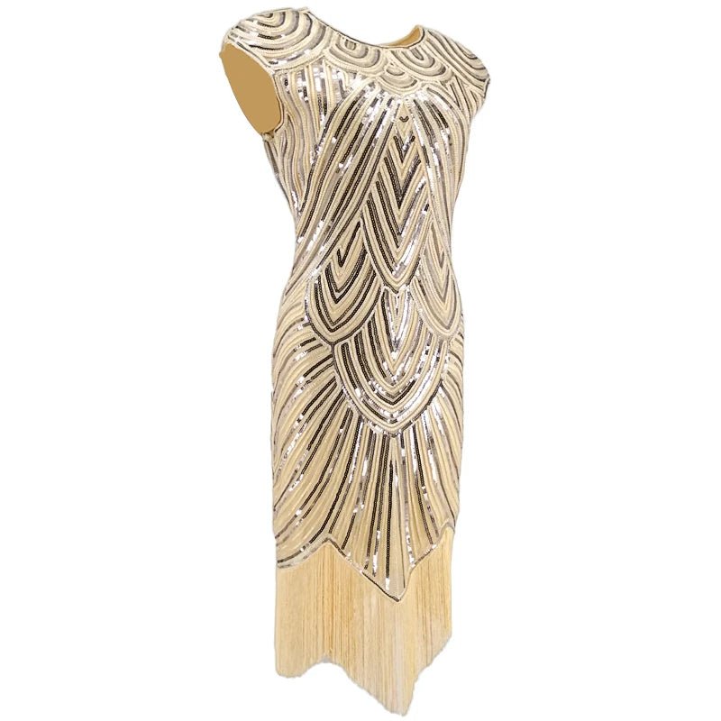 Robe Années 20 Beige Grande Taille - Louise Vintage