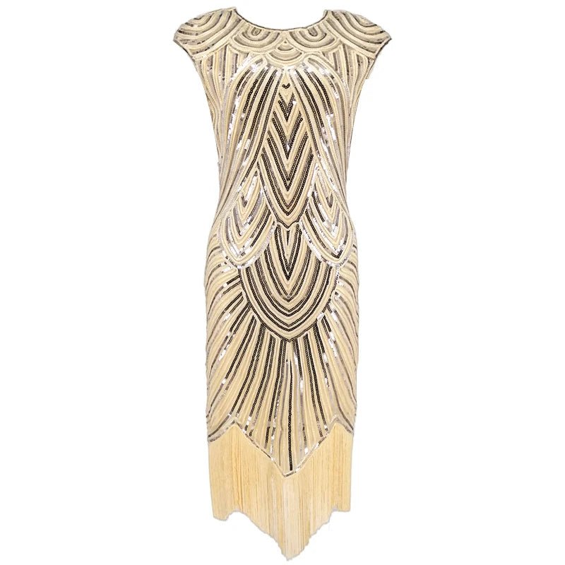 Robe Années 20 Beige Grande Taille - Louise Vintage