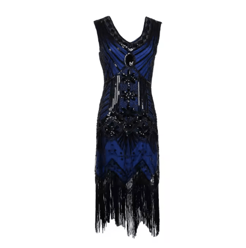 Robe Années 20 Bleue Vintage - Louise Vintage