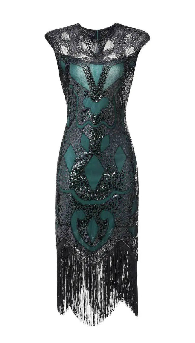 Robe Années 20 Grande Taille Verte - Louise Vintage