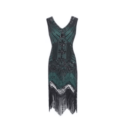 Robe Années 20 Grande Taille Verte - Louise Vintage