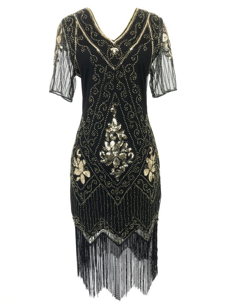 Robe Années 20 Or Vintage - Louise Vintage
