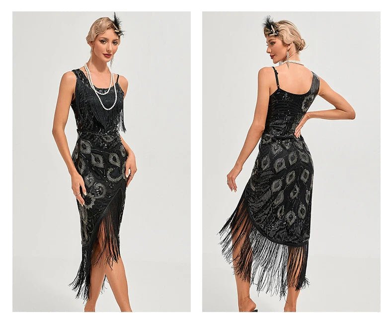 Robe Années 20 Sexy Noire - Louise Vintage