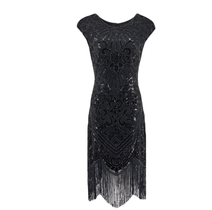Robe Années 20 Vintage Grande Taille Noire - Louise Vintage