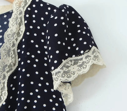 Robe Années 40 Bleu - Louise Vintage