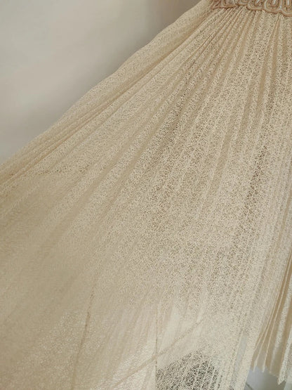 Robe Années 40 Champagne Ajourrée - Louise Vintage