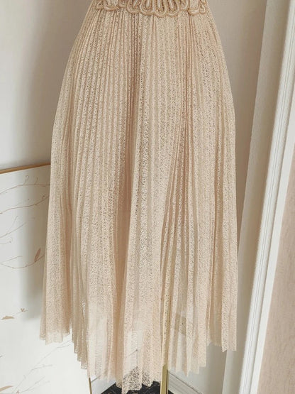 Robe Années 40 Champagne Ajourrée - Louise Vintage