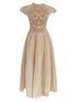 Robe Années 40 Champagne Ajourrée - Louise Vintage