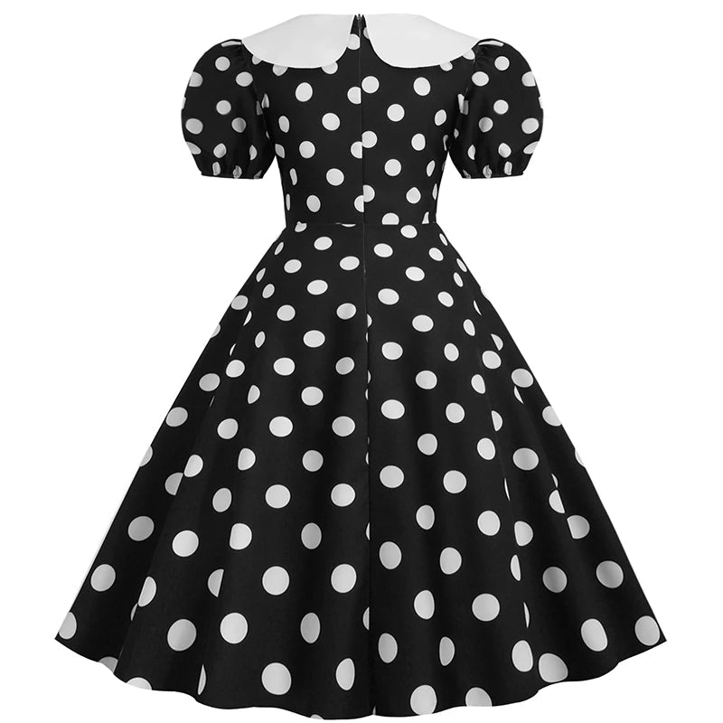 Robe Années 40 Chic Marine - Louise Vintage