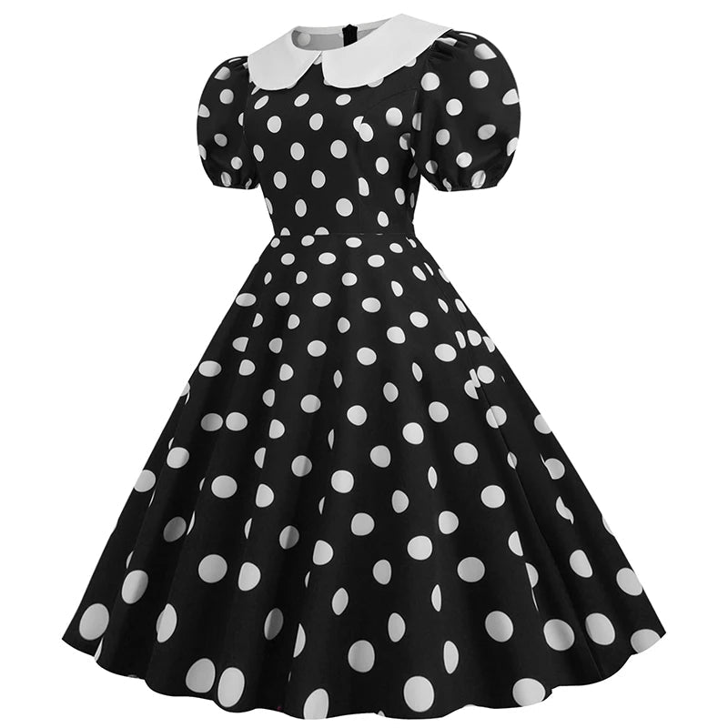 Robe Années 40 Chic Marine - Louise Vintage