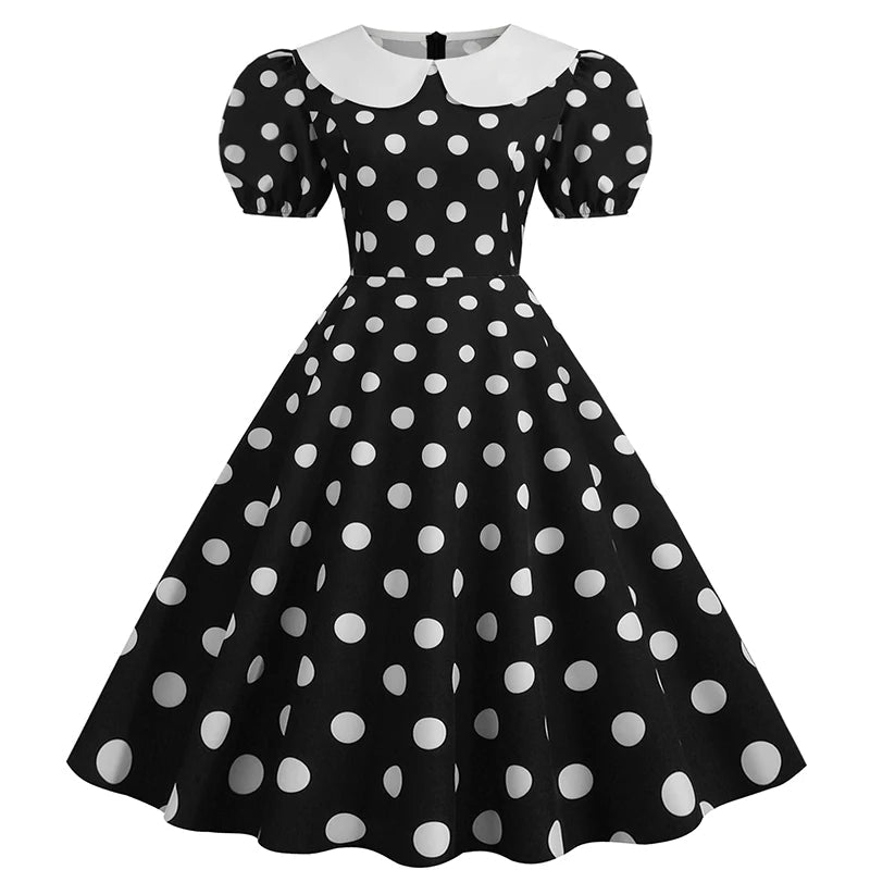Robe Années 40 Chic Marine - Louise Vintage
